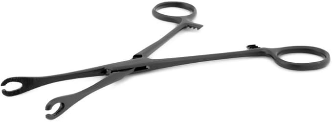 SLOTTED FORESTER (SPONGE) 7" FORCEPS - BLACK OXIDE COATED