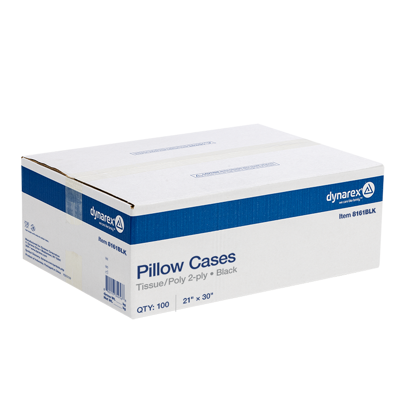 DYNAREX Disposable Pillow Case — Black Tissue/Poly — 100/cs-1