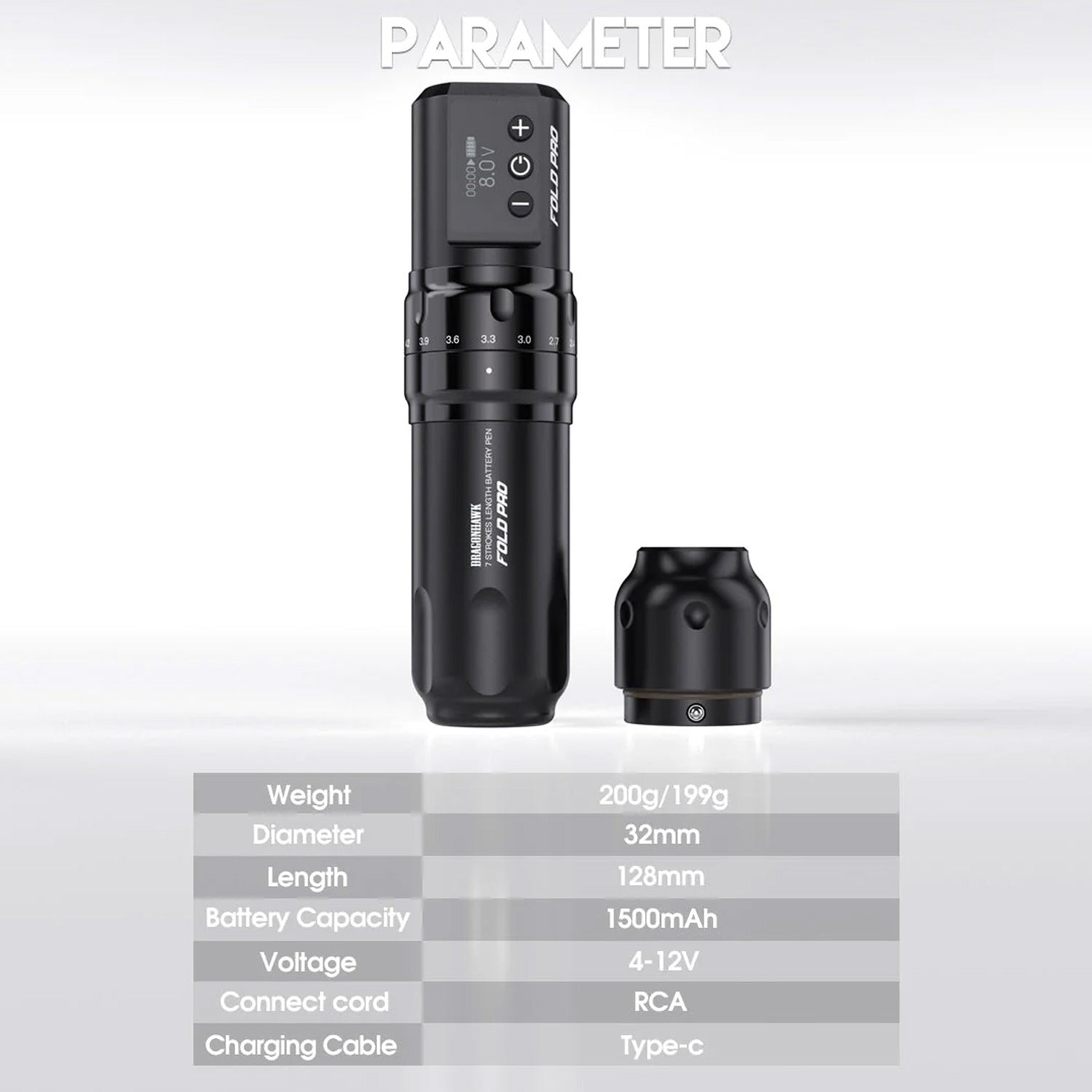Dragonhawk Fold Pro Wireless Tattoo Pen Machine-10