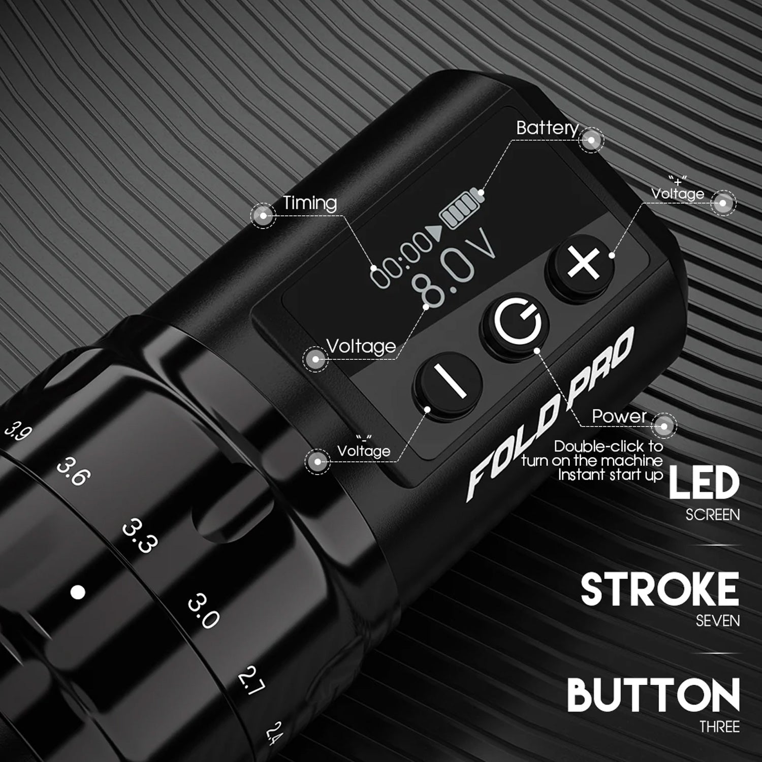 Dragonhawk Fold Pro Wireless Tattoo Pen Machine-5