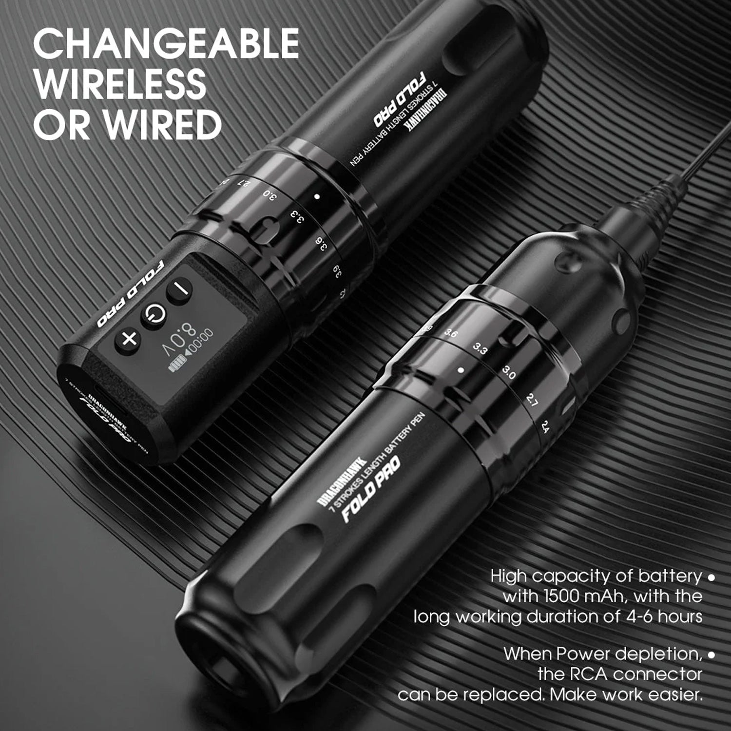 Dragonhawk Fold Pro Wireless Tattoo Pen Machine-7