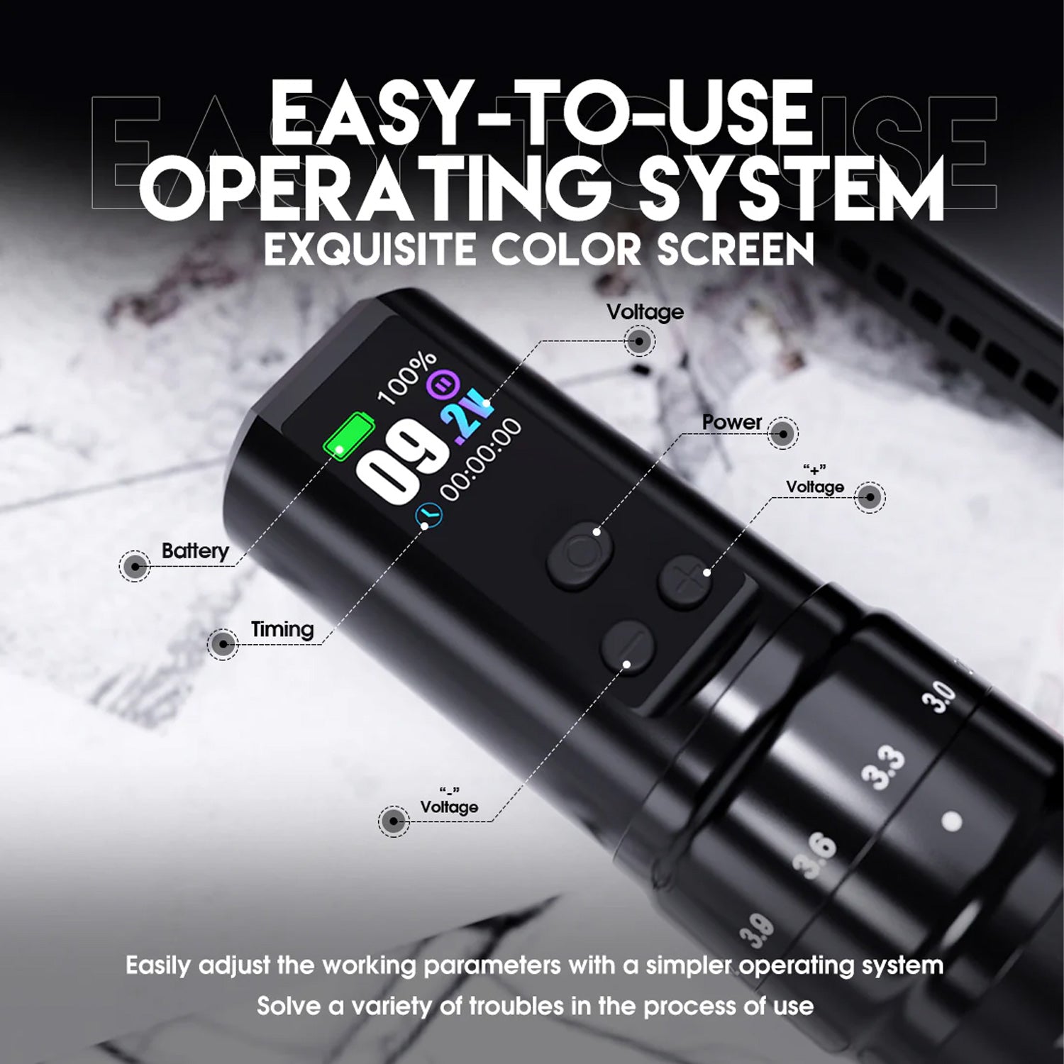 Dragonhawk Mast Fold2 Pro Wireless Tattoo Pen Machine with Dual Replaceable Batteries-5