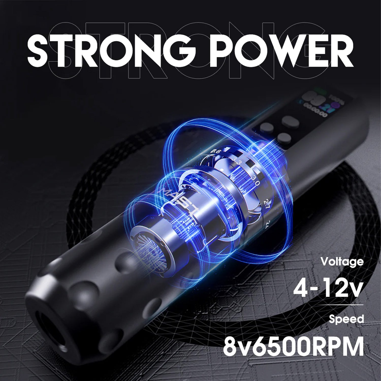 Dragonhawk Mast Fold2 Pro Wireless Tattoo Pen Machine with Dual Replaceable Batteries-7