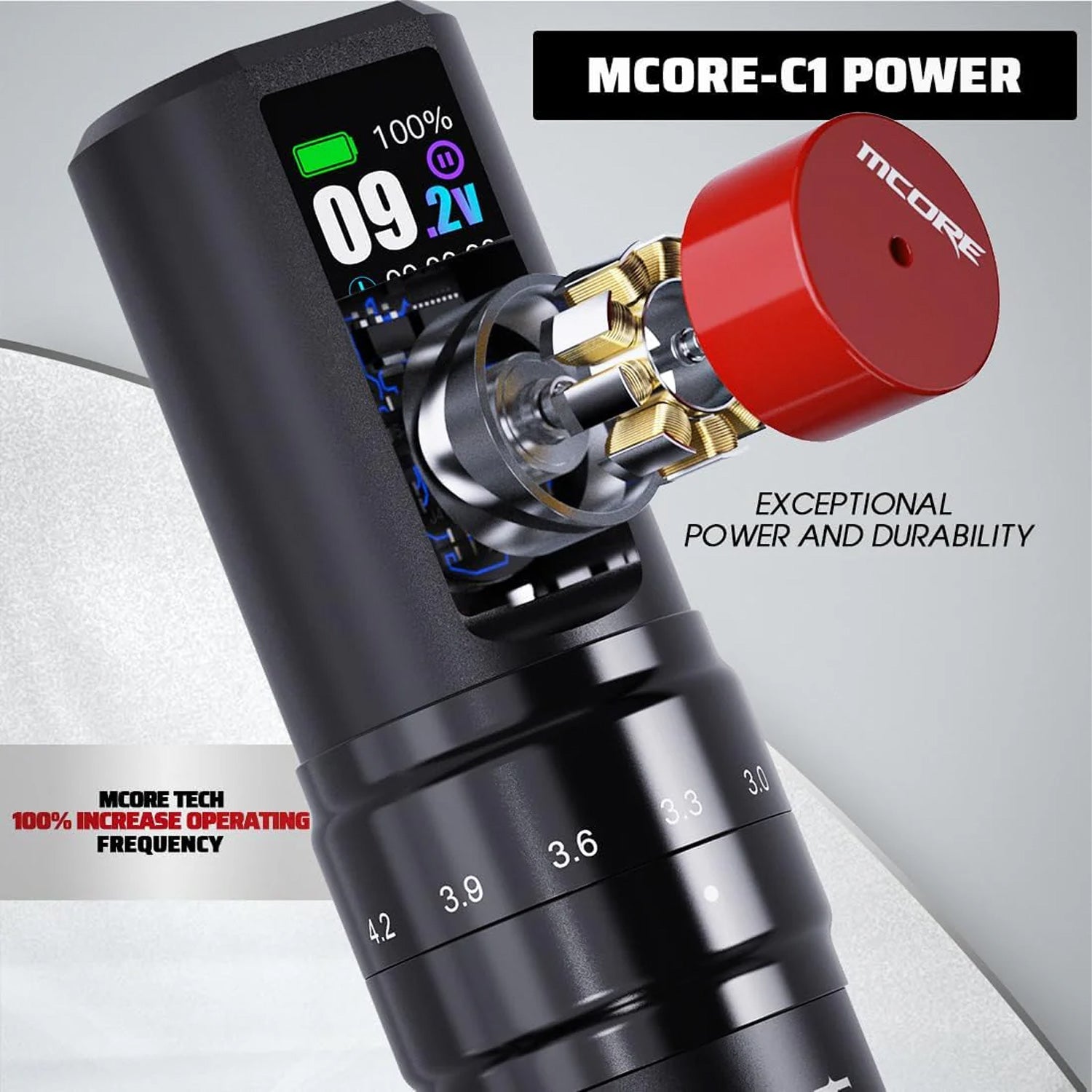 Dragonhawk Mast Fold2 Pro Wireless Tattoo Pen Machine with Dual Replaceable Batteries-9