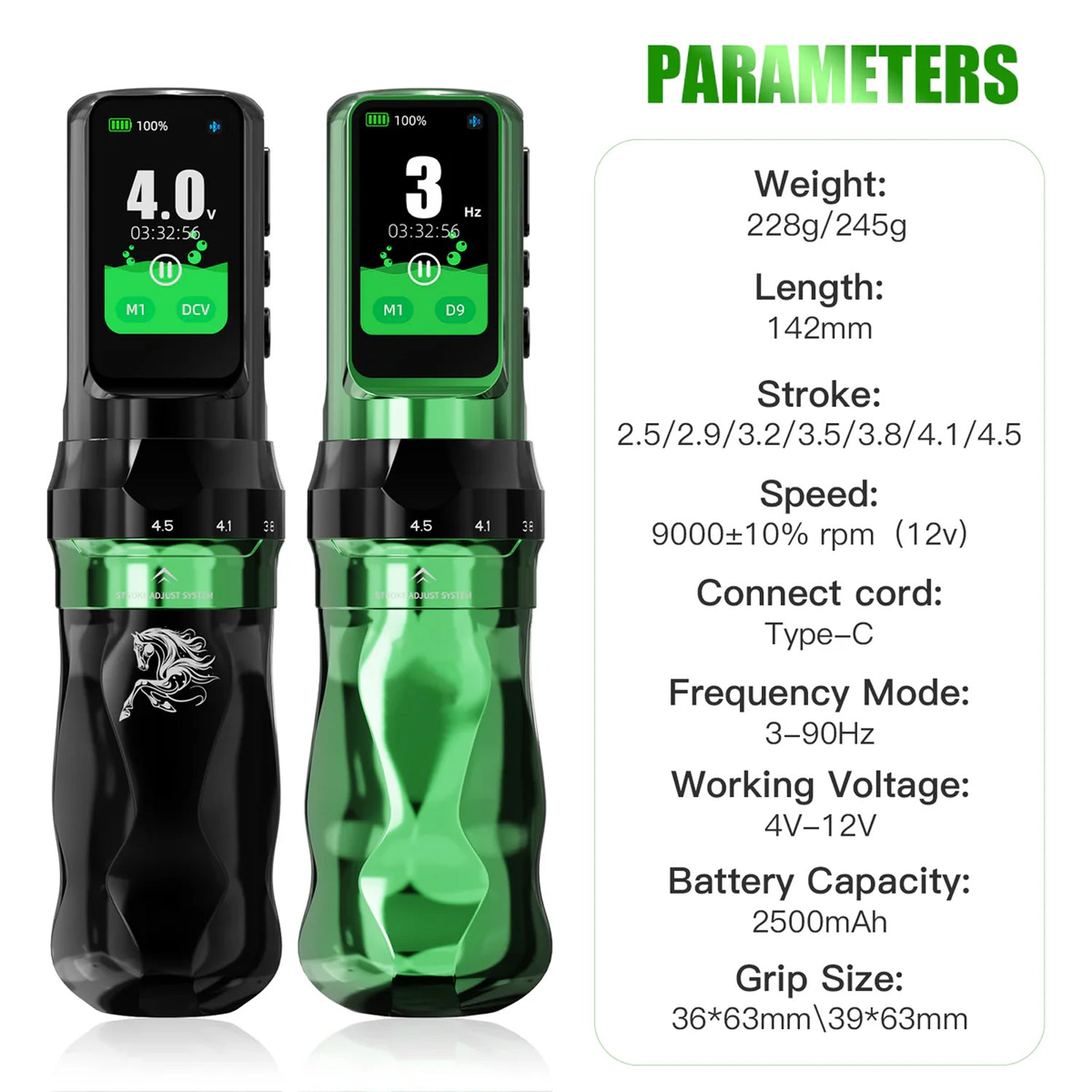 Dragonhawk Mast Fold Pro Year of the Horse Edition Wireless Tattoo Pen Machine-13