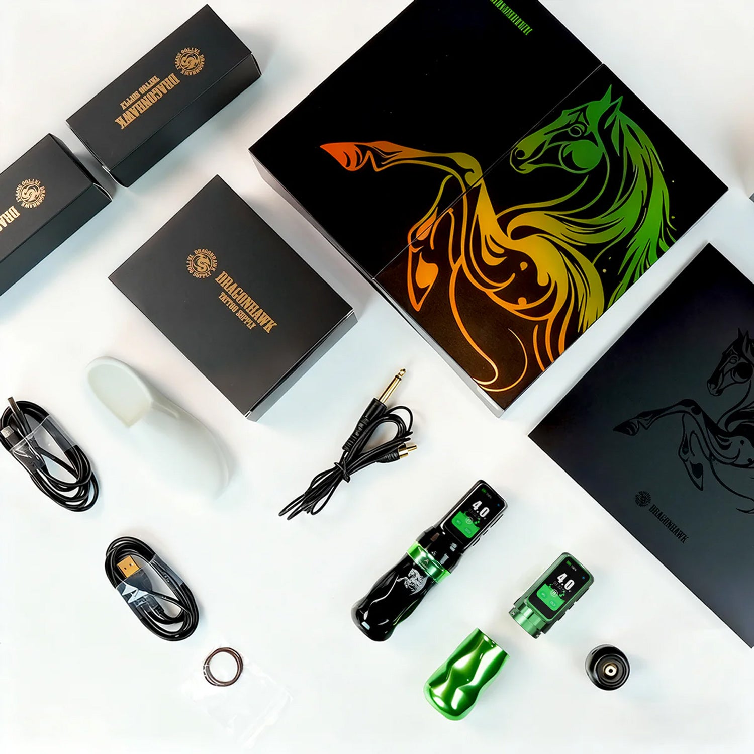 Dragonhawk Mast Fold Pro Year of the Horse Edition Wireless Tattoo Pen Machine-14