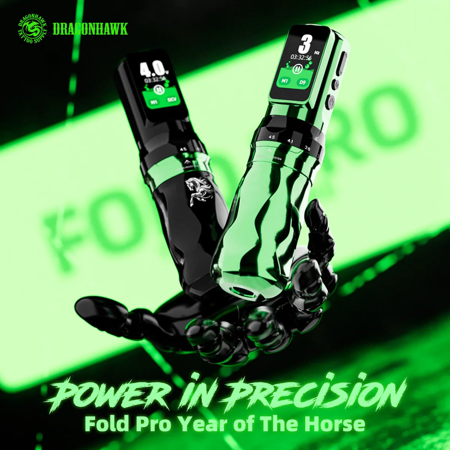 Dragonhawk Mast Fold Pro Year of the Horse Edition Wireless Tattoo Pen Machine-2