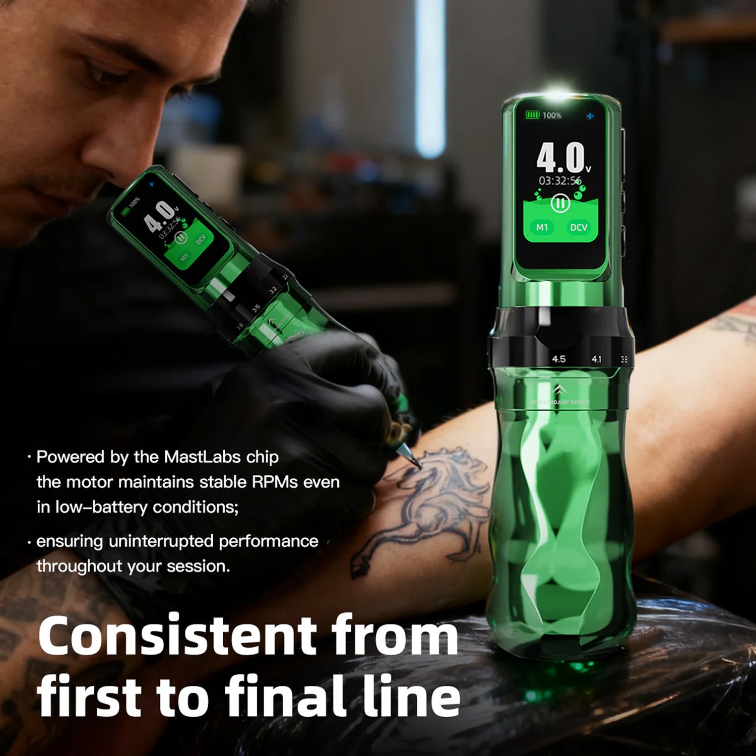 Dragonhawk Mast Fold Pro Year of the Horse Edition Wireless Tattoo Pen Machine-8