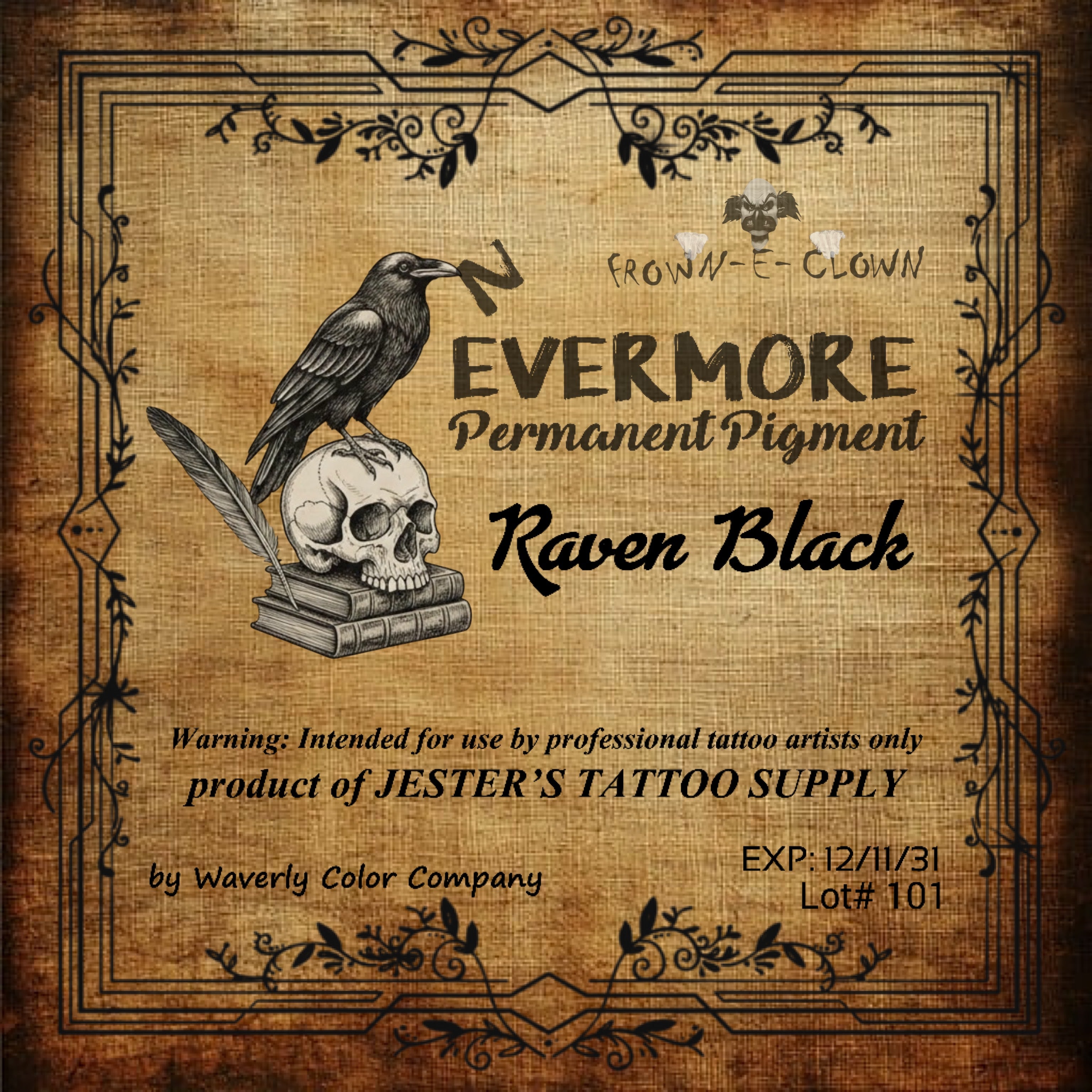 N'EVERMORE TATTOO INK RAVEN BLACK 4OZ-2