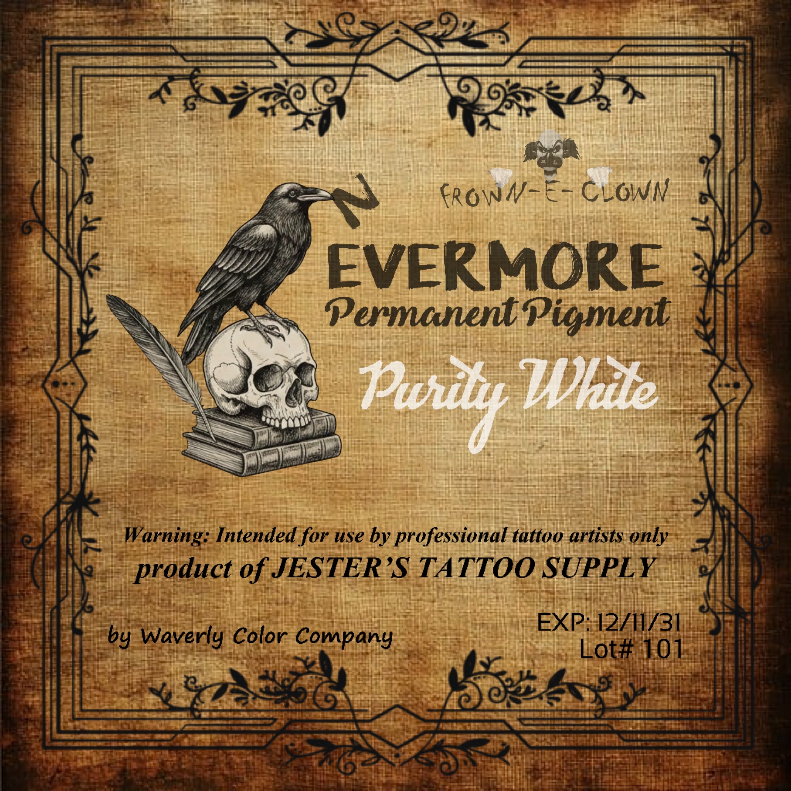 N'EVERMORE TATTOO INK PURITY WHITE 2OZ-1