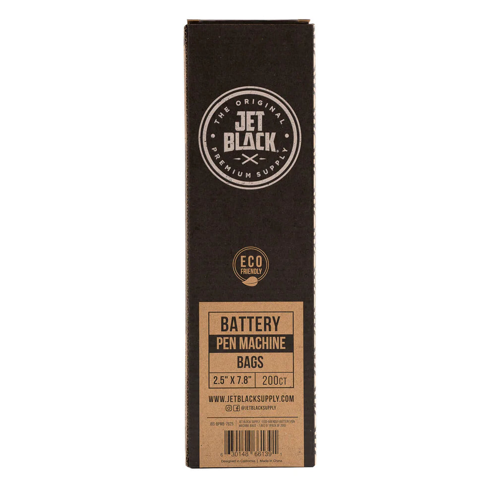 Jet Black - Eco-Friendly Battery Pen Machine Bags - 200 PER BOX-1