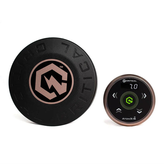 AtomX-R Power Supply Rose Gold with Black Overlay and Rose Gold CXP19 Wireless Foot Switch Bundle