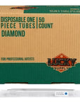 LUCKY BRAND CLEAR DISPOSABLE ANGLED CUT DIAMOND TIP TUBE STEMS (BOX OF 50)