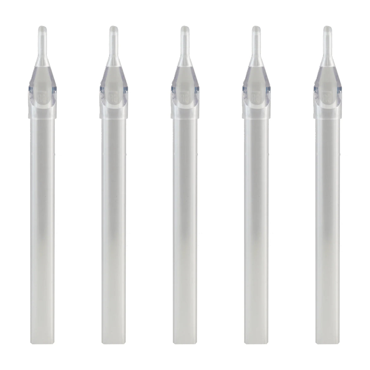 LUCKY BRAND CLEAR DISPOSABLE ANGLED CUT ROUND TIP TUBE STEMS (BOX OF 50)