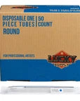 LUCKY BRAND CLEAR DISPOSABLE ANGLED CUT ROUND TIP TUBE STEMS (BOX OF 50)