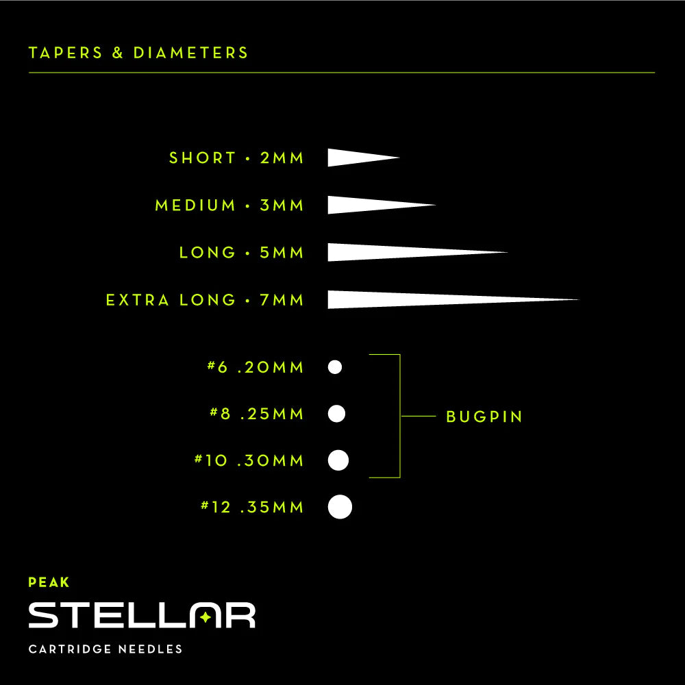 PEAK STELLAR CARTRIDGES - #12 CURVED MAGNUM LONG TAPER