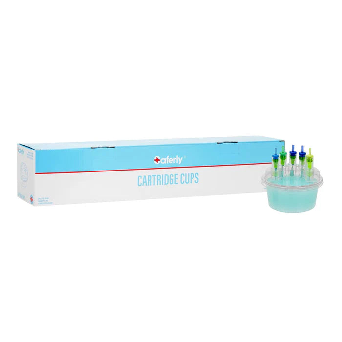 Saferly Cartridge Rinse Cups — Box of 50 Rinse Cups + 50 Cartridge Holder Lids-1