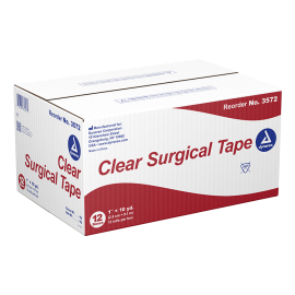 DYNAREX CURPRO CLEAR SURGICAL (TRANSPORE) TAPE 1" X 10 YARD BOX OF 12-2