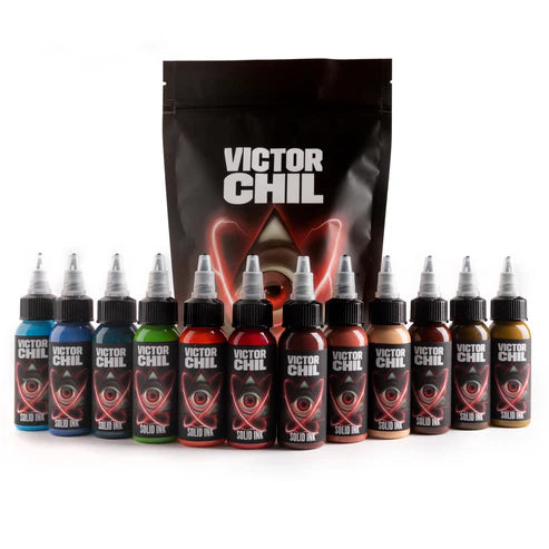 VICTOR CHIL 12 COLOR SET 1OZ - SOLID INK