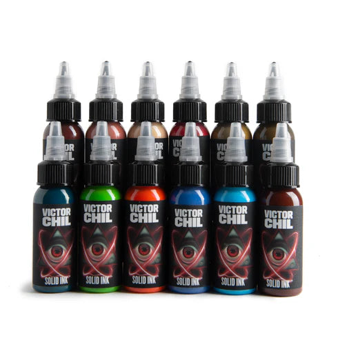 VICTOR CHIL 12 COLOR SET 1OZ - SOLID INK