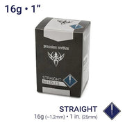 PRECISION 16G STERILIZED 1" BODY PIERCING NEEDLES - BOX OF 100