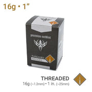PRECISION 1" THREADED STERILIZED PIERCING NEEDLES - PICK SIZE
